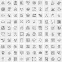 Set of 100 Creative Business Line Icons vector