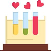 Tube Lab Love Heart Wedding  Flat Color Icon Vector icon banner Template