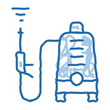 dispositivo de lavado doodle icono dibujado a mano ilustración vector