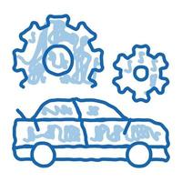 coche engranaje detalle doodle icono dibujado a mano ilustración vector