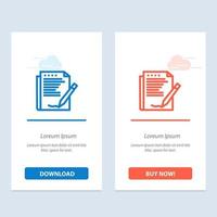 Agreement Report Form Layout Paper  Blue and Red Download and Buy Now web Widget Card Template vector