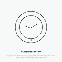Watch Time Timer Clock Line Icon Vector