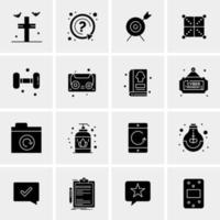 16 iconos universales de negocios vector ilustración de icono creativo para usar en proyectos relacionados con la web y dispositivos móviles