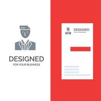 Boss Ceo Head Leader Mr Grey Logo Design and Business Card Template vector