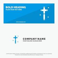Celebration Christian Cross Easter SOlid Icon Website Banner and Business Logo Template vector