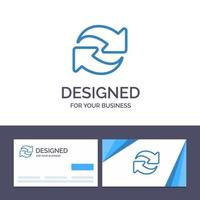 Creative Business Card and Logo template Refresh Reload Rotate Repeat Vector Illustration