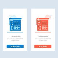 Checklist Testing Report Qa  Blue and Red Download and Buy Now web Widget Card Template vector