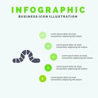 Animal Bug Insect Snake Solid Icon Infographics 5 Steps Presentation Background vector