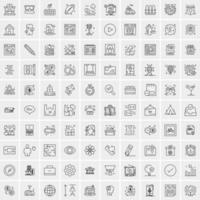 Set of 100 Creative Business Line Icons vector