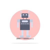 robot Android artificial bot technology Flat Color Icon Vector