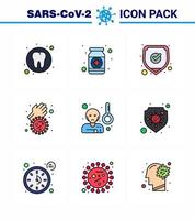 Coronavirus Awareness icon 9 Filled Line Flat Color icons icon included virus dirty hands medicine bacteria safety viral coronavirus 2019nov disease Vector Design Elements