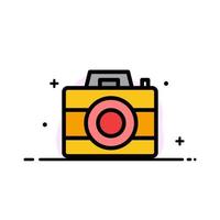 Camera Computer Digital Technology  Business Flat Line Filled Icon Vector Banner Template