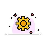 engranaje ajuste cogs negocio línea plana icono lleno vector banner plantilla