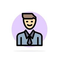 Business Executive Job Man Selection Abstract Circle Background Flat color Icon vector