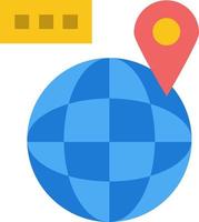 World Map Navigation Location  Flat Color Icon Vector icon banner Template