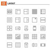 25 Layout icon set vector background