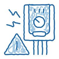 Short Circuit doodle icon hand drawn illustration vector