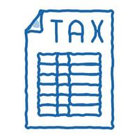 gráfico de impuestos página doodle icono dibujado a mano ilustración vector