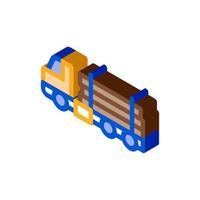 logging delivery truck isometric icon vector illustration