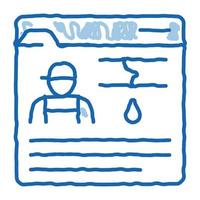 Plumber Web Site doodle icon hand drawn illustration vector