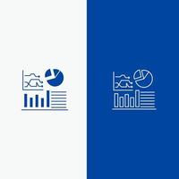Graph Success Flowchart Business Line and Glyph Solid icon Blue banner Line and Glyph Solid icon Blue banner vector
