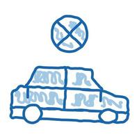 Crashed Car doodle icon hand drawn illustration vector