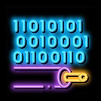 data transfer cable neon glow icon illustration vector