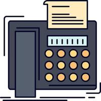 fax message telephone telefax communication Flat Color Icon Vector