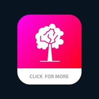 botón de aplicación móvil de crecimiento de plantas de árboles versión de glifo de android e ios vector