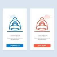 Hat Cap Leaf Canada  Blue and Red Download and Buy Now web Widget Card Template vector