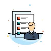 Profile Abilities Business Employee Job Man Resume Skills Abstract Flat Color Icon Template vector