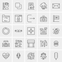 25 iconos de negocios universales vector ilustración de icono creativo para usar en proyectos relacionados con la web y dispositivos móviles