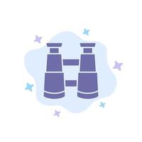 Binoculars Search Watch Blue Icon on Abstract Cloud Background vector