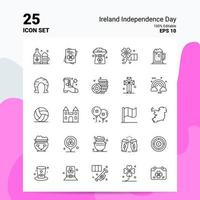 25 conjunto de iconos del día de la independencia de irlanda 100 archivos eps 10 editables concepto de logotipo de empresa ideas diseño de icono de línea vector