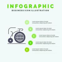 Big Bike Dream Inspiration Solid Icon Infographics 5 Steps Presentation Background vector