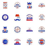 Love You Papa Card Design for Happy Fathers Day Typography Collection 16 Blue and red Design Editable Vector Design Elements
