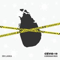 plantilla de bloqueo de mapa de sri lankacountry para pandemia de coronavirus para detener la transmisión de virus plantilla de concientización covid 19 vector