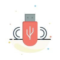 Usb Share Data Storage Abstract Flat Color Icon Template vector