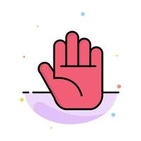 Stop Hand Abstract Flat Color Icon Template vector