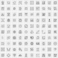 Set of 100 Creative Business Line Icons vector