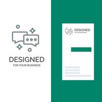 Chat Chatting Mail Email Grey Logo Design and Business Card Template vector