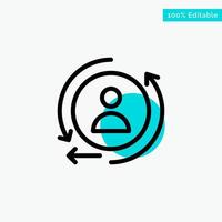 Digital Marketing Remarketing turquoise highlight circle point Vector icon