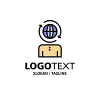 gestión global de negocios plantilla de logotipo de empresa moderna color plano vector