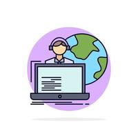 outsource outsourcing allocation human online Flat Color Icon Vector