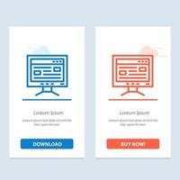 Computer Online Study Education  Blue and Red Download and Buy Now web Widget Card Template vector