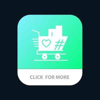 Trolley Love Wedding Heart Mobile App Button Android and IOS Glyph Version vector