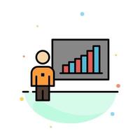 Graph Business Chart Efforts Success Abstract Flat Color Icon Template vector