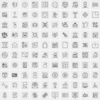 conjunto de 100 iconos de línea de negocios creativos vector