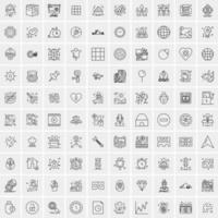 Set of 100 Creative Business Line Icons vector