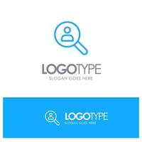Browse Find Networking People Search Blue outLine Logo with place for tagline vector